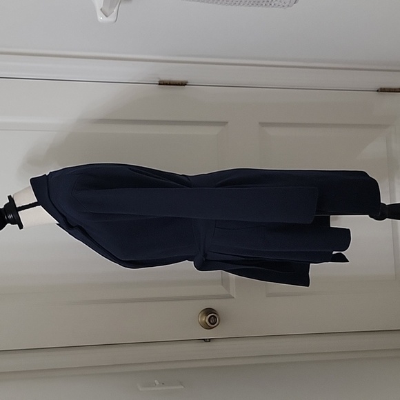 J. Crew Size S Navy Blue Open with Tie Front Long Sleeve Cardigan Exc. Used Cond - Picture 4 of 13